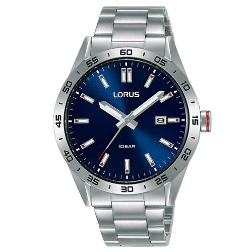Lorus Gents Blue Dial Stainless Steel Quartz Watch RH961NX9