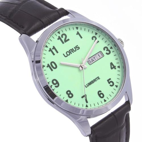 Lorus Gents Lumibrite Black Strap Quartz Watch RJ647AX9