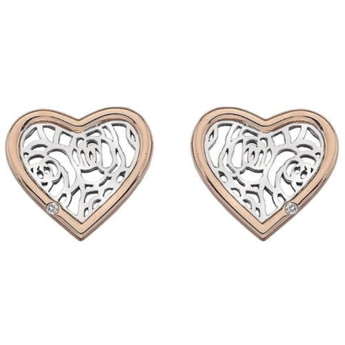 Hot Diamonds Silver Two Tone Faith Heart Stud Earring DE530