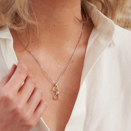 Hot Diamonds Silver Trio Triple Heart Pendant - Rose and Yellow Gold DP836