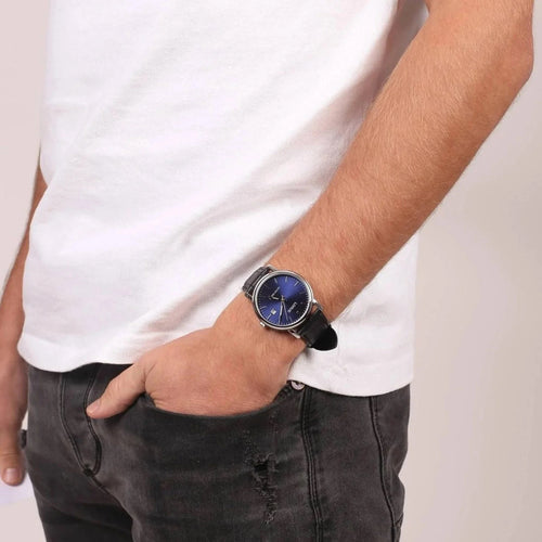 Lorus Gents Classic Blue Dial Black Strap Quartz Watch RG841CX5