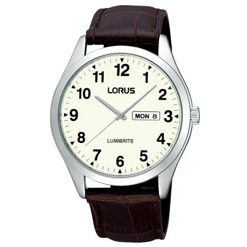 Lorus Gents Lumibrite Black Strap Quartz Watch RJ647AX9