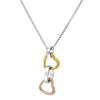 Hot Diamonds Silver Trio Triple Heart Pendant - Rose and Yellow Gold DP836