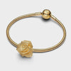 Gold Rose in Bloom Oversized Charm