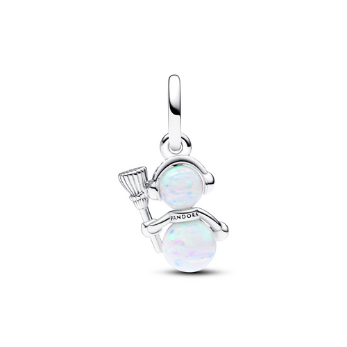 Opalescent Snowman Dangle Charm