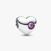 Engravable February Birthstone Heart Charm