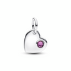 FEBRUARY BIRTHSTONE ENGRAVEABLE HEART DANGLE CHARM