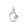 MARCH BIRTHSTONE ENGRAVEABLE HEART DANGLE CHARM