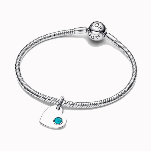 DECEMBER BIRTHSTONE ENGRAVABLE HEART DANGLE CHARM