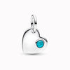 DECEMBER BIRTHSTONE ENGRAVABLE HEART DANGLE CHARM