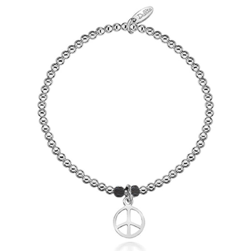 Silver Freedom & Peace Symbol Bracelet