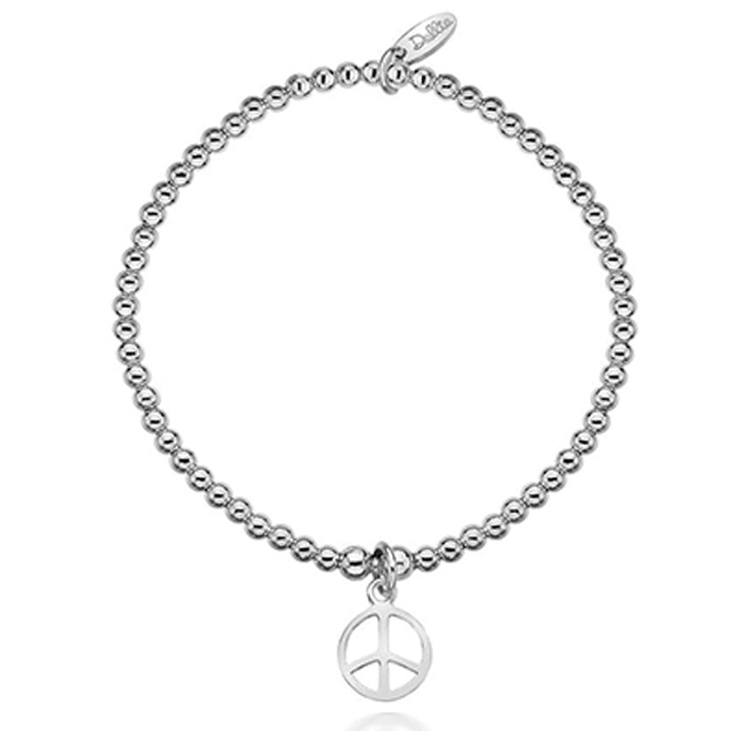 Silver Freedom & Peace Symbol Bracelet