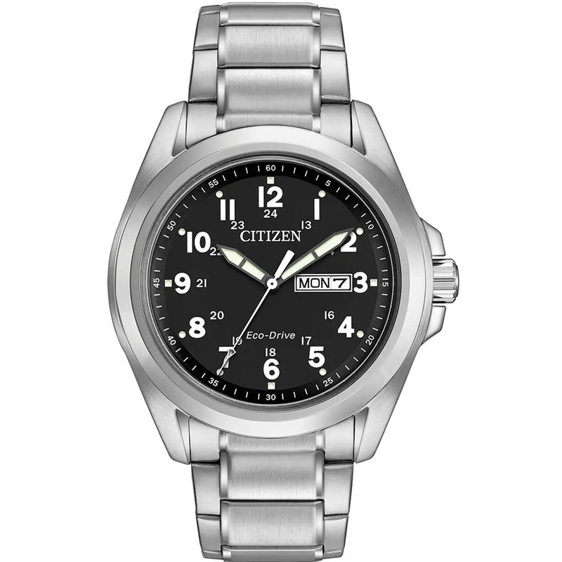 Citizen Gents Sports Black Dial Eco-Drive Bracelet Watch AW0050-82E