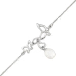 Sterling Silver White Freshwater Butterfly 19cm Bracelet