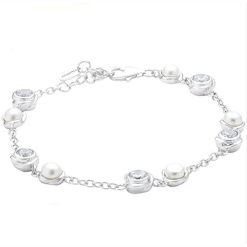 Fiorelli Silver Fresh Water Pearl & Cubic Zirconia Bracelet
