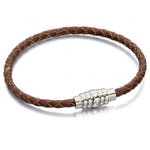 Fred Bennett Slim Brown Leather Magna Bracelet B5400