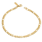 Fred Bennett Gents Stainless Steel Gold Tone Figaro Bracelet B5411