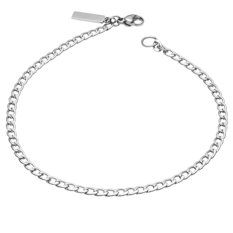 Fred Bennett Gents Stainless Steel Fine Curb Bracelet B5412