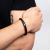Fred Bennett Gents Black Leather 23cm Bracelet B5415