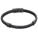 Fred Bennett Gents Black Leather 23cm Bracelet B5415