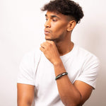 Fred Bennett Gents Green/Black Cork & Leather Bracelet B5421