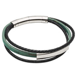 Fred Bennett Gents Green/Black Cork & Leather Bracelet B5421