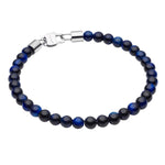 Fred Bennett Gents Blue Tiger Eye Bead Bracelet B5428L