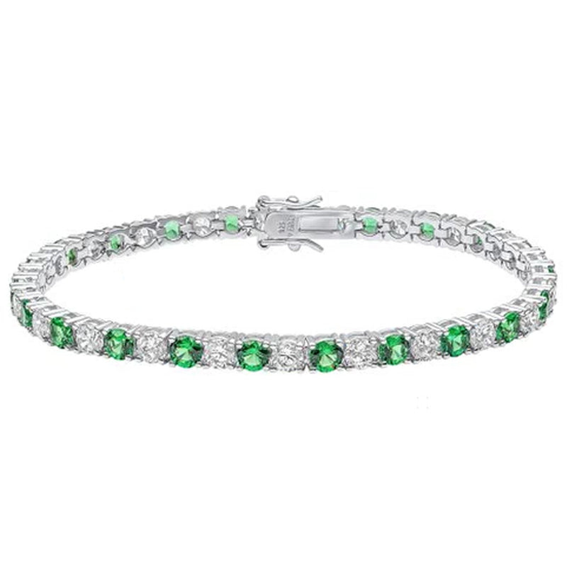 Diamonfire Green & White Cubic Zirconia Tennis Bracelet