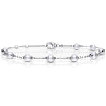 Diamonfire Silver Pearl Station Bracelet