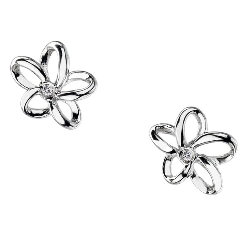 Hot Diamonds Sterling Silver Natural Flower Stud Earrings DE248