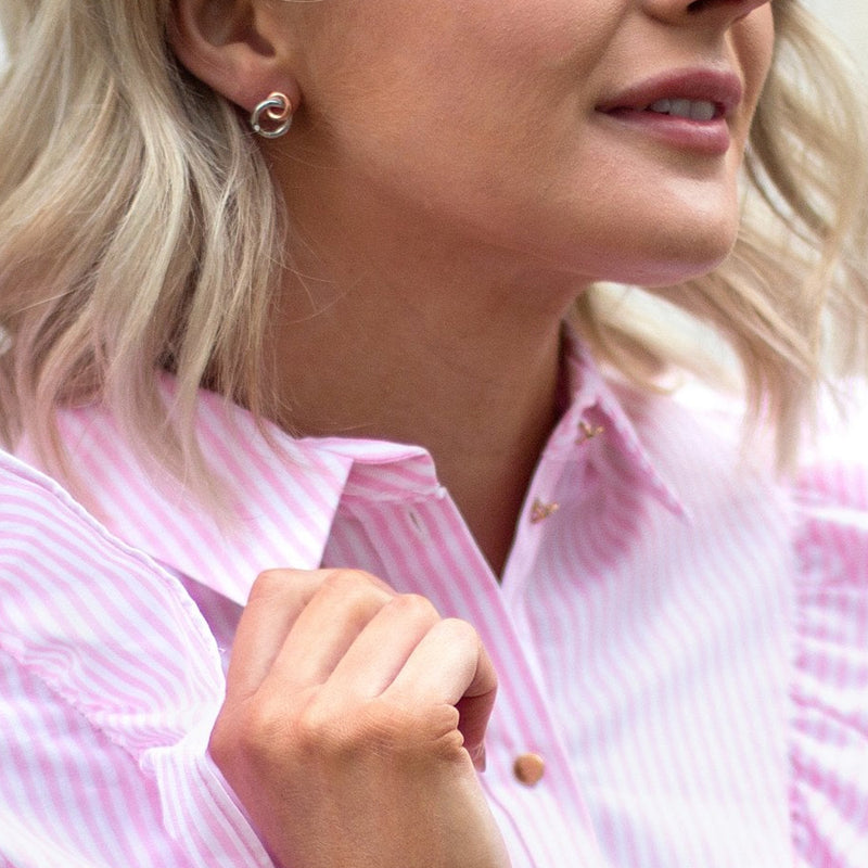 Hot Diamonds Silver Eternal Earrings with Rose Gold Accents DE309