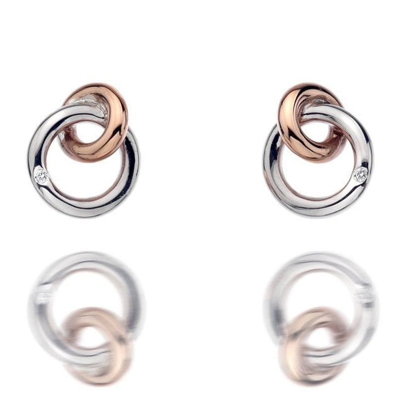 Hot Diamonds Silver Eternal Earrings with Rose Gold Accents DE309