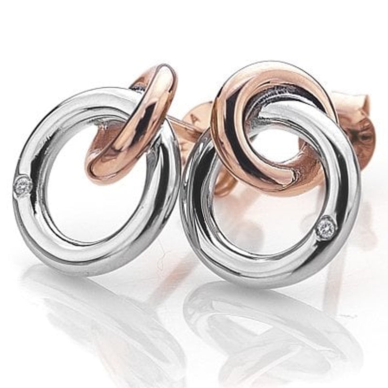 Hot Diamonds Silver Eternal Earrings with Rose Gold Accents DE309
