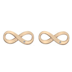 Hot Diamonds Silver Rose Gold Plate Infinity Earrings DE472