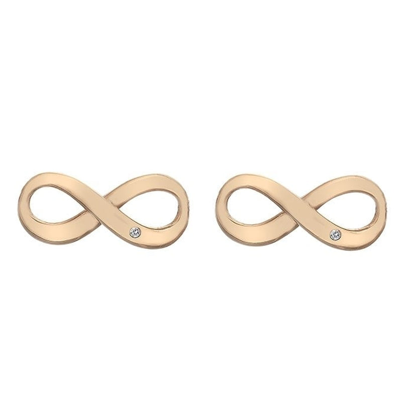 Hot Diamonds Silver Rose Gold Plate Infinity Earrings DE472