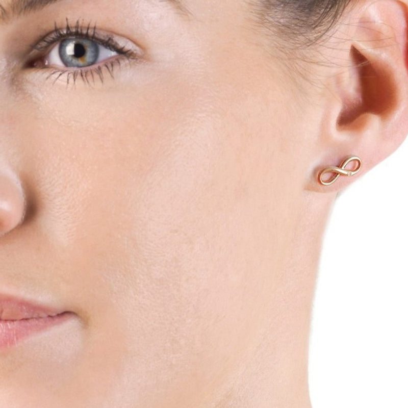 Hot Diamonds Silver Rose Gold Plate Infinity Earrings DE472
