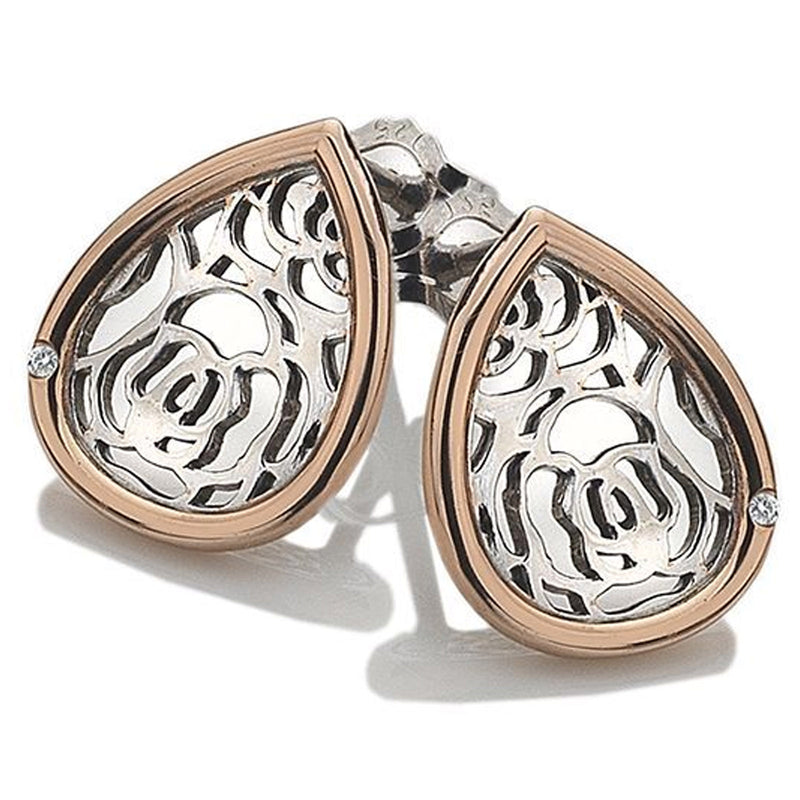 Hot Diamonds Faith Teardrop Rose Gold Plated Accents Earrings DE529