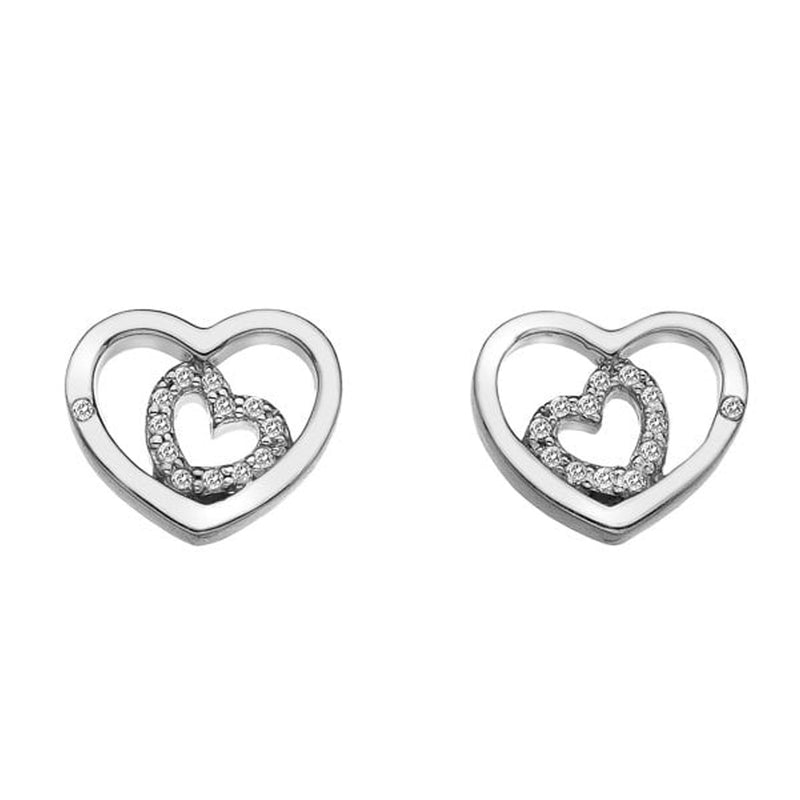 Hot Diamonds Sterling Silver Enchanting Encased Stud Earrings DE548