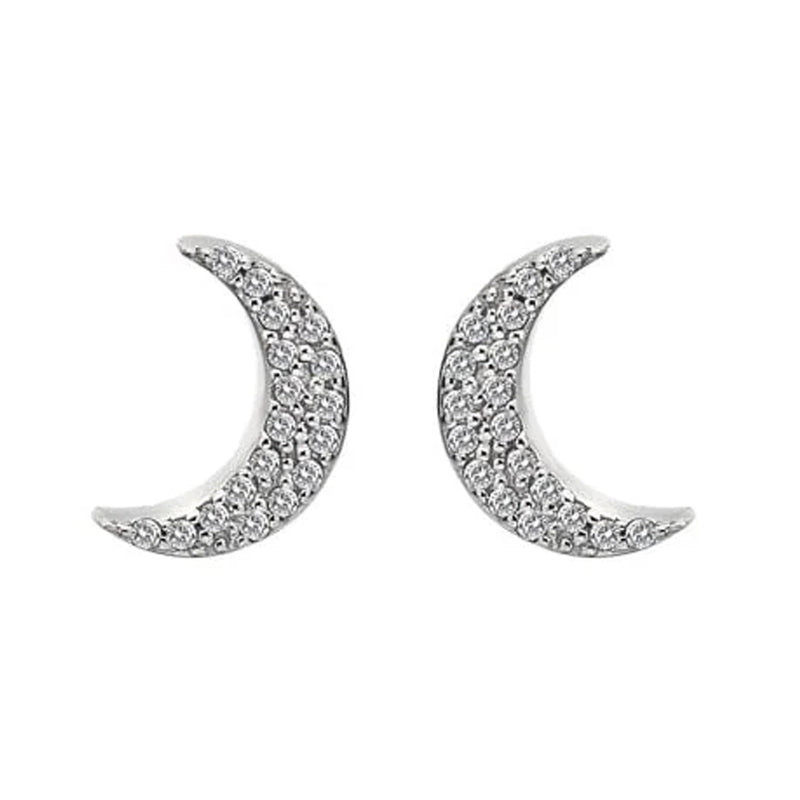 Hot Diamonds Sterling Silver Striking Crescent Stud Earrings DE553