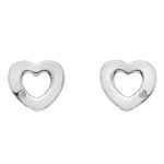 Hot Diamonds Sterling Silver Amulets Heart Stud Earrings DE616