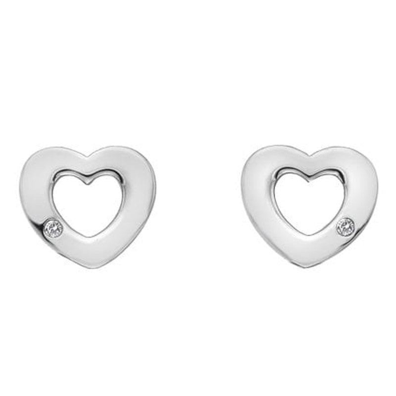 Hot Diamonds Sterling Silver Amulets Heart Stud Earrings DE616