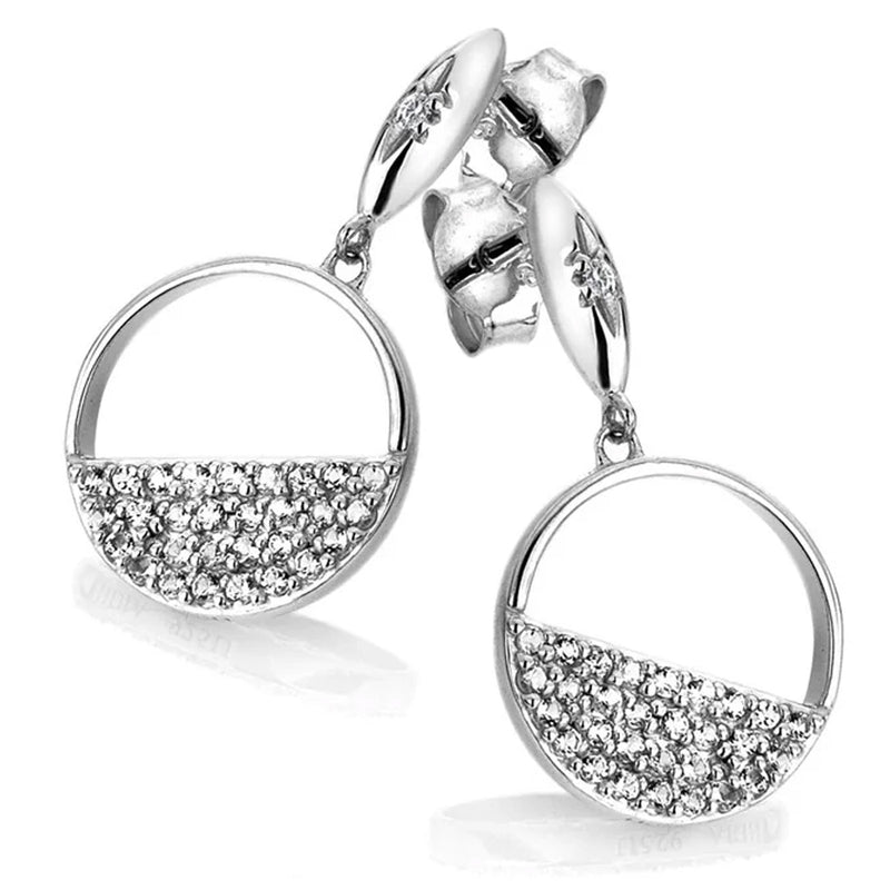 Hot Diamonds Sterling Silver Horizon White Topaz Circle Earrings DE621