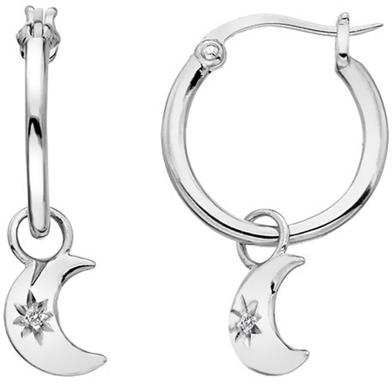 Hot Diamonds Sterling Silver Crescent Drop Earrings DE629