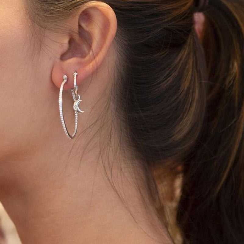 Hot Diamonds Sterling Silver Crescent Drop Earrings DE629