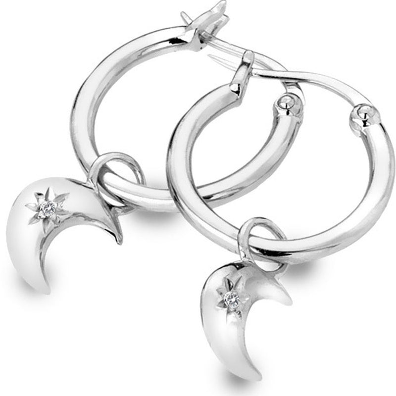 Hot Diamonds Sterling Silver Crescent Drop Earrings DE629