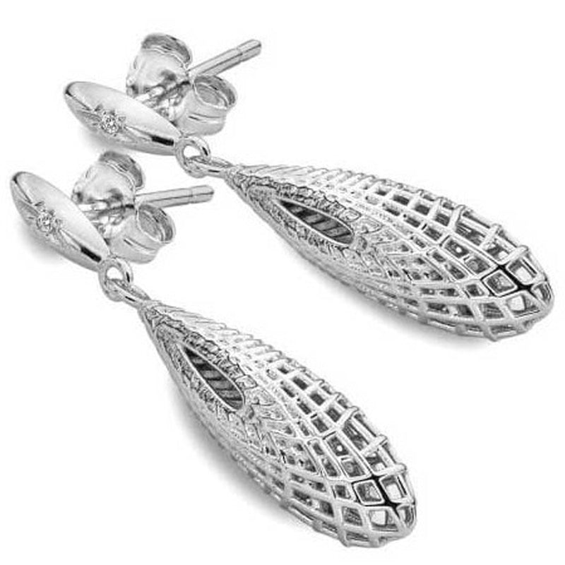 Hot Diamonds Sterling Silver Quest Filigree Teardrop Earrings DE655