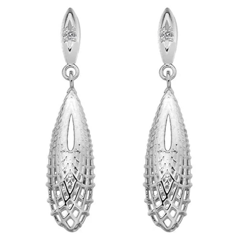 Hot Diamonds Sterling Silver Quest Filigree Teardrop Earrings DE655