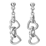Hot Diamonds Silver Trio Triple Heart Earrings DE702