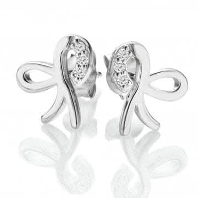 Hot Diamonds Ribbon Bow Stud Earrings DE730