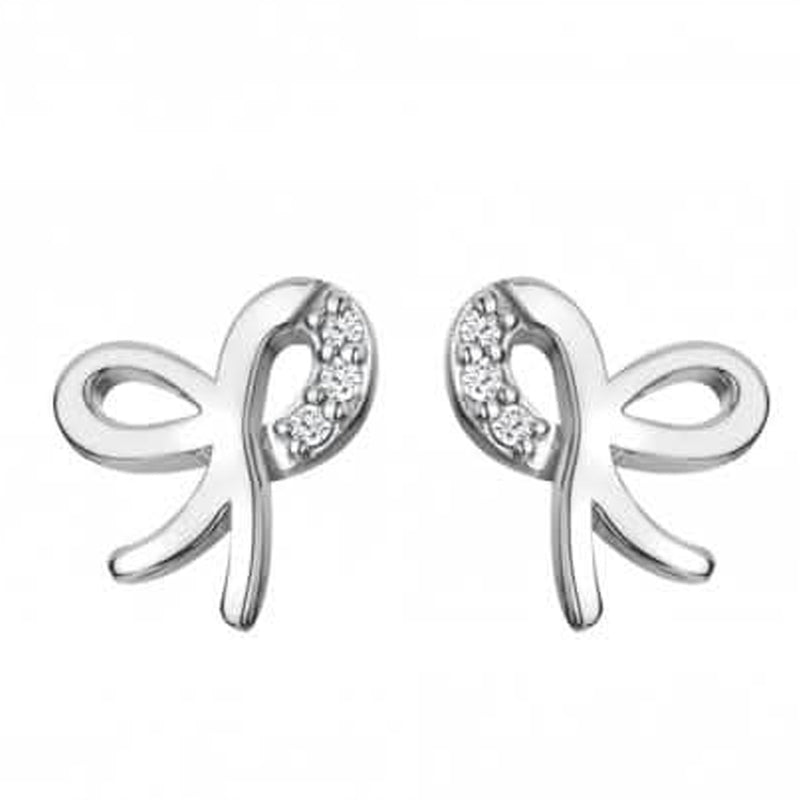 Hot Diamonds Ribbon Bow Stud Earrings DE730